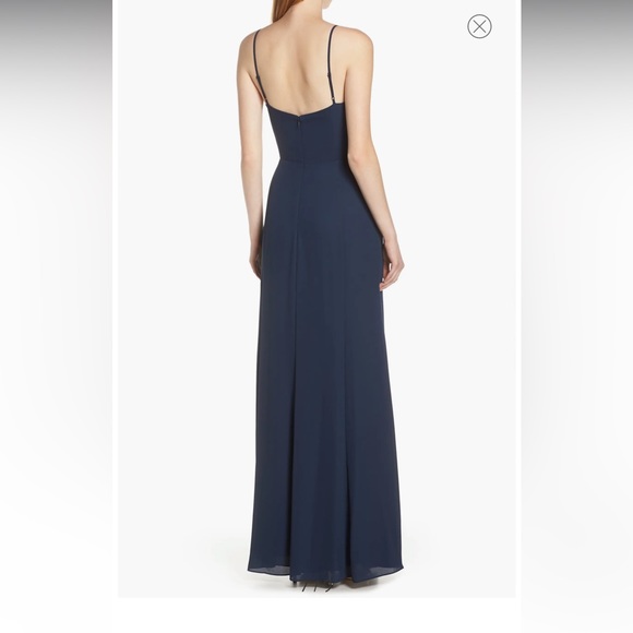 WAYF The Melanie Cowl Neck Gown New With Tags Size Small Navy Blue Bridesmaid - Picture 3 of 15